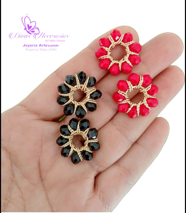 ARETES NEGRO Y ROJO